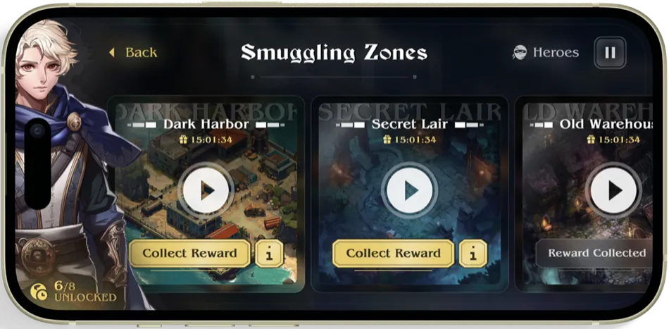 The Smuggling Zones feature, running in the game.