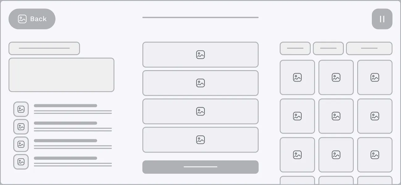 Wireframe: the team select