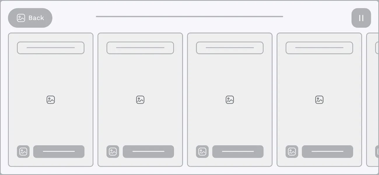 Wireframe: the zones list