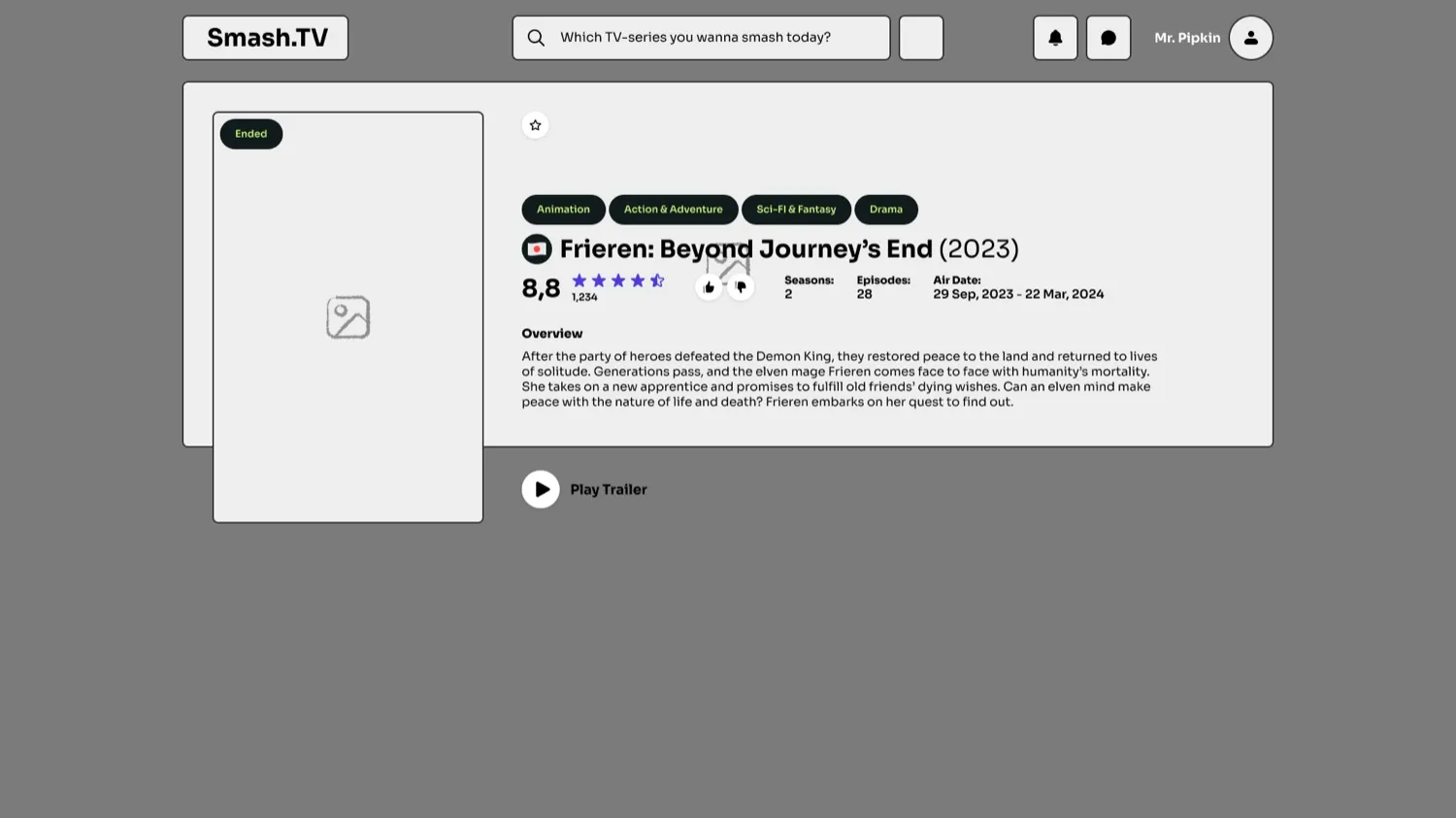 The earlier Smash.TV concept the redesign replaced.